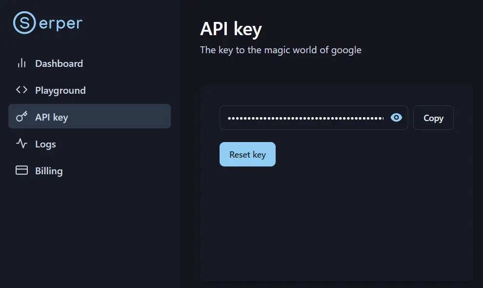 Lấy API search Google